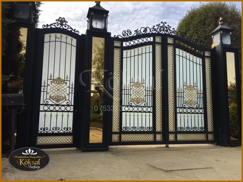 Gold Desenli Bahçe Garaj Kapısı – Villa Bahçe Otopark Kapısı