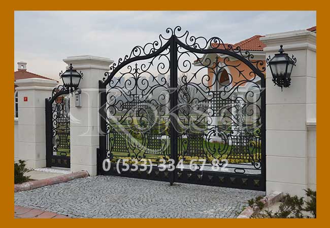 Sürgülü Ferforje Villa Kapısı